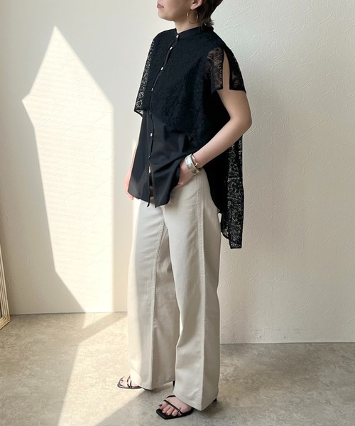 LHELBIE（レルビエ）の「レースレイヤードシャツ（シャツ/ブラウス・レディース・オフホワイト/ブラック・M）」の16枚目の写真