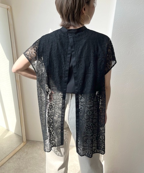 LHELBIE（レルビエ）の「レースレイヤードシャツ（シャツ/ブラウス・レディース・オフホワイト/ブラック・M）」の17枚目の写真