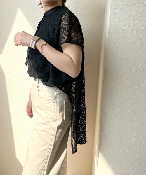 LHELBIE（レルビエ）の「レースレイヤードシャツ（シャツ/ブラウス・レディース・オフホワイト/ブラック・M）」の22枚目の写真