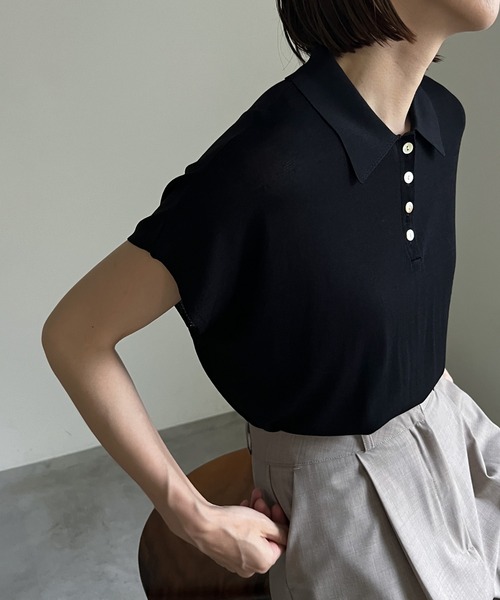 cona(コナ)の「【ZOZO限定】フレンチスリーブポロニット(ニット/セーター・レディース・チャコールグレー/ブラック/アイボリー・FREE)」の14枚目の写真