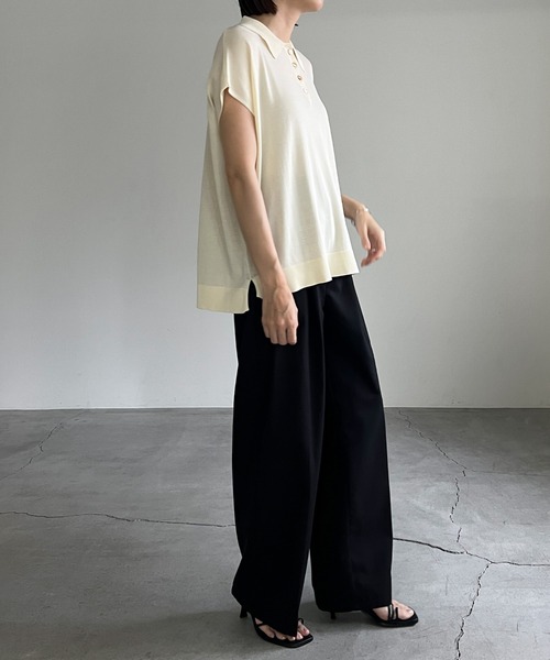 cona(コナ)の「【ZOZO限定】フレンチスリーブポロニット(ニット/セーター・レディース・チャコールグレー/ブラック/アイボリー・FREE)」の17枚目の写真