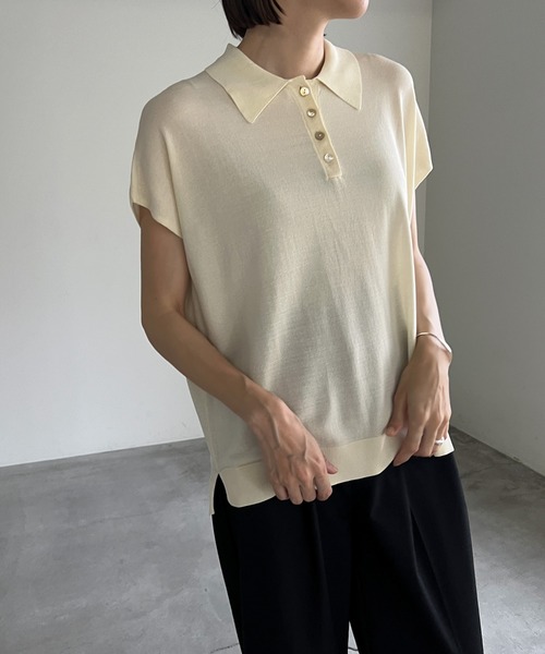cona(コナ)の「【ZOZO限定】フレンチスリーブポロニット(ニット/セーター・レディース・チャコールグレー/ブラック/アイボリー・FREE)」の18枚目の写真