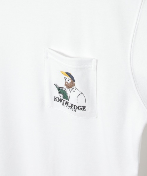 ikka(イッカ)の「ブックマンサガラ刺繍ポケTシャツ(Tシャツ/カットソー・メンズ・ミント/ホワイト/チャコールグレー・S/M/L/XL)」の11枚目の写真