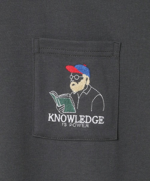 ikka(イッカ)の「ブックマンサガラ刺繍ポケTシャツ(Tシャツ/カットソー・メンズ・ミント/ホワイト/チャコールグレー・S/M/L/XL)」の10枚目の写真