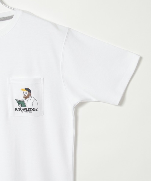 ikka(イッカ)の「ブックマンサガラ刺繍ポケTシャツ(Tシャツ/カットソー・メンズ・ミント/ホワイト/チャコールグレー・S/M/L/XL)」の12枚目の写真