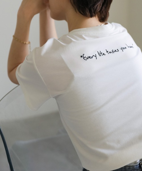 select MOCA（セレクトモカ）の「アソートバックロゴエンブロイダリーＴシャツ（Tシャツ/カットソー・レディース・ホワイト×グリーン/ホワイト×ブラック/スミクロ・FREE）」の12枚目の写真