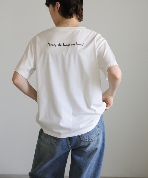 select MOCA（セレクトモカ）の「アソートバックロゴエンブロイダリーＴシャツ（Tシャツ/カットソー・レディース・ホワイト×グリーン/ホワイト×ブラック/スミクロ・FREE）」の16枚目の写真