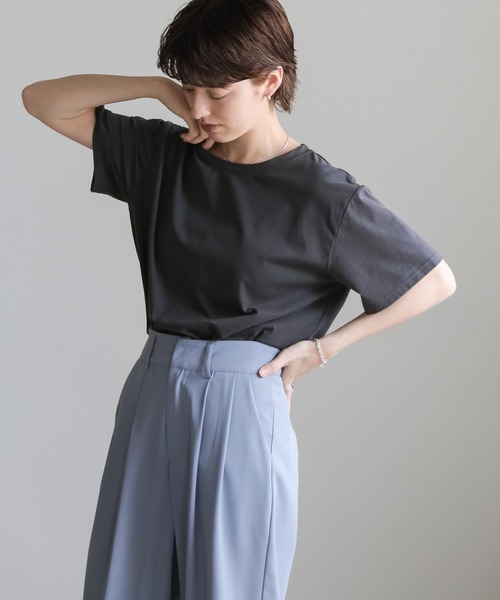 select MOCA（セレクトモカ）の「アソートバックロゴエンブロイダリーＴシャツ（Tシャツ/カットソー・レディース・ホワイト×グリーン/ホワイト×ブラック/スミクロ・FREE）」の19枚目の写真