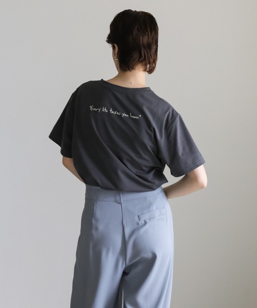 select MOCA（セレクトモカ）の「アソートバックロゴエンブロイダリーＴシャツ（Tシャツ/カットソー・レディース・ホワイト×グリーン/ホワイト×ブラック/スミクロ・FREE）」の20枚目の写真