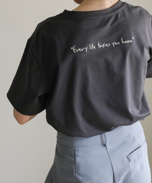 select MOCA（セレクトモカ）の「アソートバックロゴエンブロイダリーＴシャツ（Tシャツ/カットソー・レディース・ホワイト×グリーン/ホワイト×ブラック/スミクロ・FREE）」の18枚目の写真