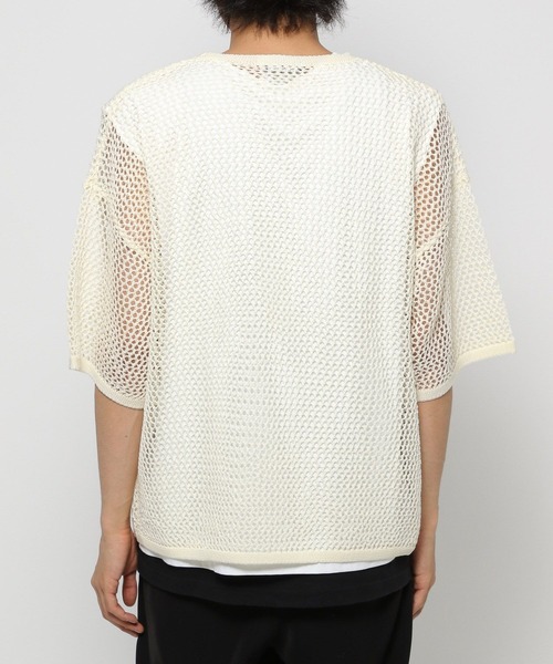 HARE（ハレ）の「スカシアミメッシュニットプルオーバー(HARE)（Tシャツ/カットソー・メンズ・ホワイト/ブラック/オレンジ/オレンジ系その他・FREE）」の14枚目の写真