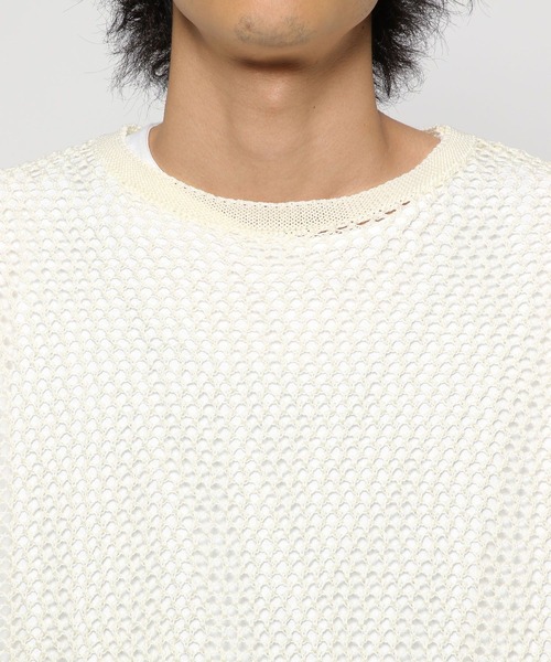 HARE（ハレ）の「スカシアミメッシュニットプルオーバー(HARE)（Tシャツ/カットソー・メンズ・ホワイト/ブラック/オレンジ/オレンジ系その他・FREE）」の20枚目の写真