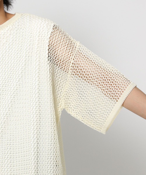 HARE（ハレ）の「スカシアミメッシュニットプルオーバー(HARE)（Tシャツ/カットソー・メンズ・ホワイト/ブラック/オレンジ/オレンジ系その他・FREE）」の18枚目の写真