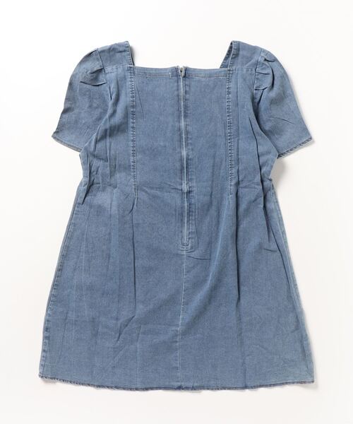 FREE STYLISTS（フリー スタイリスト）の「スクエアネックデニムミニワンピース（ワンピース・レディース・ブルー・M/L/XL/3XL/2XL/4XL）」の2枚目の写真