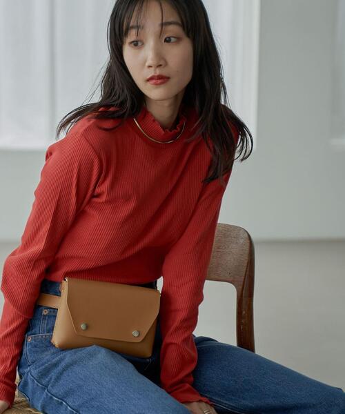 coen(コーエン)の「メローリブタートルネックロンT(WEB限定カラー)(Tシャツ/カットソー・レディース・ブラック/グレー/ホワイト/オレンジ/モカ/ナチュラル/ケリー/コバルトブルー/その他1・M/L)」の9枚目の写真