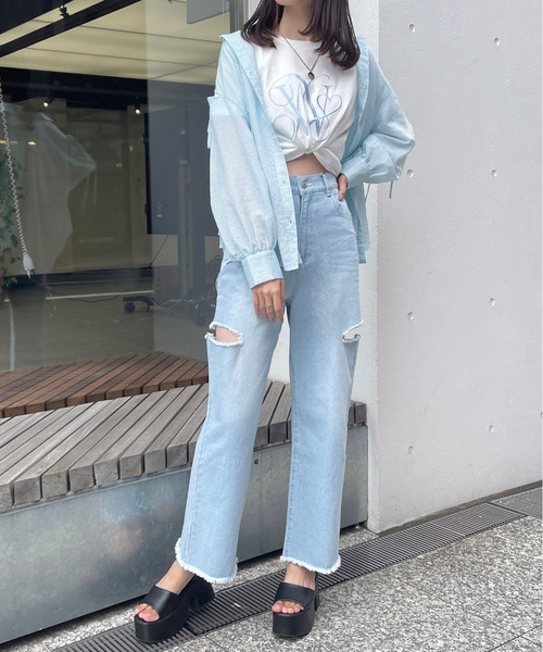 one way（ワンウェイ）の「OWハート刺繍Tシャツ（Tシャツ/カットソー・レディース・ホワイト/ホワイト系その他/ライトベージュ/ブラウン・FREE）」の10枚目の写真