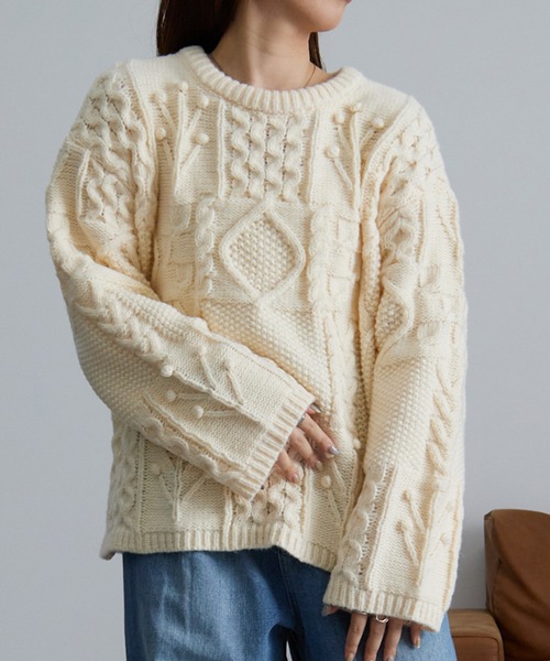 ranan　10月① セール】ヴィンテージライクケーブルニット（ニット/セーター）｜RANAN