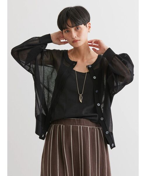 AMERICAN HOLIC - AMERICAN HOLIC シアーニット2WAYカーディガン 黒 AMERICAN HOLIC（アメリカンホリック）の「シアーニット2WAY