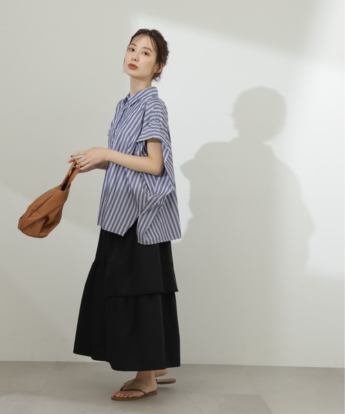 N.（N. Natural Beauty Basic）（エヌエヌナチュラルビューティーベーシック）の「◆ランダムレイヤードスカート（スカート・レディース・ブラック/クリーム/オレンジ・MEDIUM）」の14枚目の写真