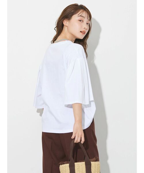 AMERICAN HOLIC（アメリカンホリック）の「キレイCottonポンチ袖フレアカットプルオーバー（Tシャツ/カットソー・レディース・ブラック/ピンク/オフホワイト/ブルー・L/M）」の21枚目の写真