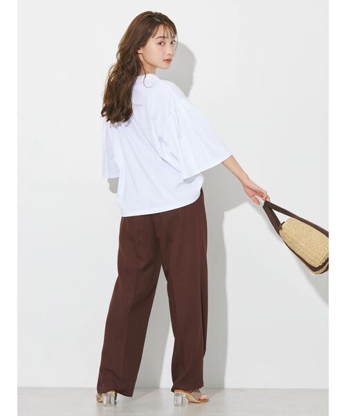 AMERICAN HOLIC（アメリカンホリック）の「キレイCottonポンチ袖フレアカットプルオーバー（Tシャツ/カットソー・レディース・ブラック/ピンク/オフホワイト/ブルー・L/M）」の9枚目の写真