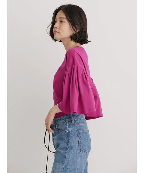 AMERICAN HOLIC（アメリカンホリック）の「キレイCottonポンチ袖フレアカットプルオーバー（Tシャツ/カットソー・レディース・ブラック/ピンク/オフホワイト/ブルー・L/M）」の19枚目の写真