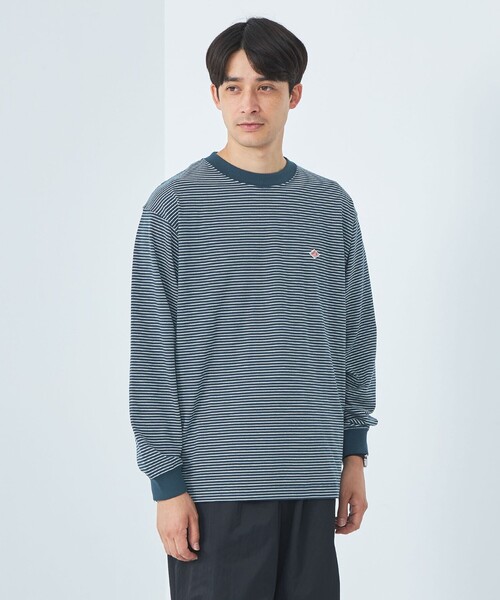 DANTON（ダントン）の「＜DANTON＞ロゴ ボーダー Tシャツ（Tシャツ/カットソー・メンズ・ダークグレー/ネイビー/ダークグリーン・S/M/L）」の2枚目の写真