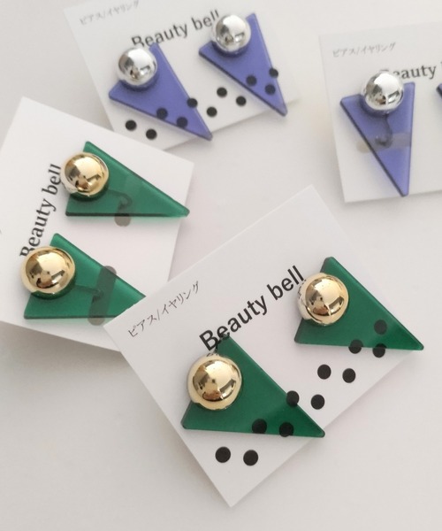 tone(トーン)の「【Beauty bell】逆三角形ピアス(ピアス(両耳用)・レディース・パープル/グリーン/その他/ブラック・FREE)」の7枚目の写真
