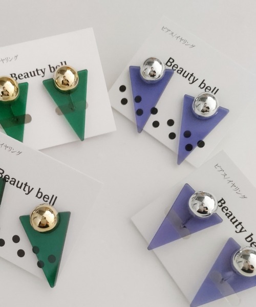 tone(トーン)の「【Beauty bell】逆三角形ピアス(ピアス(両耳用)・レディース・パープル/グリーン/その他/ブラック・FREE)」の6枚目の写真