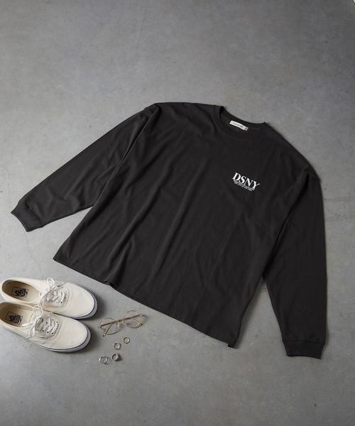 GOOD ROCK SPEED（グッドロックスピード）の「☆【GOOD ROCK SPEED/グッドロックスピード】NYC LOGO LONGSLEEVE TEE　23NYC045W（Tシャツ/カットソー・レディース・ホワイト/チャコール・FREE）」の2枚目の写真