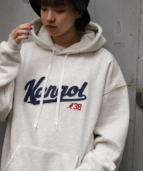 KANGOL(カンゴール)の「【KANGOL】 ワンポイント ロゴ 刺繍 ビッグシルエット 長袖 パーカー(パーカー・メンズ・グレー系/ブラック系/ホワイト系/アイボリー/ホワイト/アイボリー系/ネイビー/杢グレー/チャコール/ブラック/オートミール/ネイビー系/ダークグリーン/ブルー/ダークグリーン系/ブルー系・MEDIUM/X-LARGE/LARGE)」の10枚目の写真