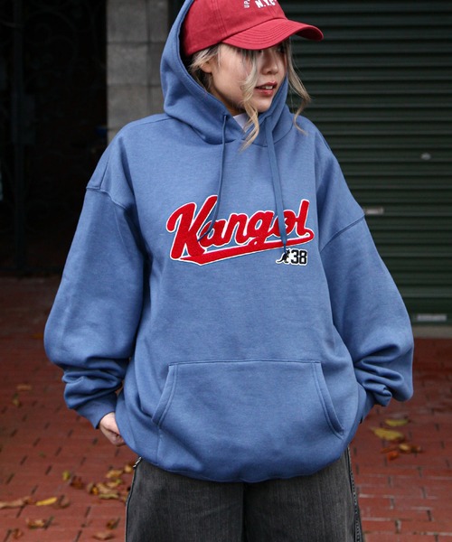 KANGOL(カンゴール)の「【KANGOL】 ワンポイント ロゴ 刺繍 ビッグシルエット 長袖 パーカー(パーカー・メンズ・グレー系/ブラック系/ホワイト系/アイボリー/ホワイト/アイボリー系/ネイビー/杢グレー/チャコール/ブラック/オートミール/ネイビー系/ダークグリーン/ブルー/ダークグリーン系/ブルー系・MEDIUM/X-LARGE/LARGE)」の16枚目の写真