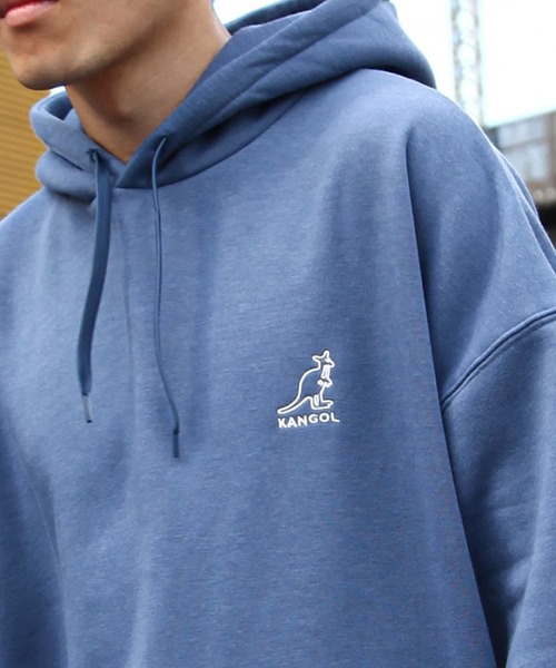 KANGOL(カンゴール)の「【KANGOL】 ワンポイント ロゴ 刺繍 ビッグシルエット 長袖 パーカー(パーカー・メンズ・グレー系/ブラック系/ホワイト系/アイボリー/ホワイト/アイボリー系/ネイビー/杢グレー/チャコール/ブラック/オートミール/ネイビー系/ダークグリーン/ブルー/ダークグリーン系/ブルー系・MEDIUM/X-LARGE/LARGE)」の14枚目の写真