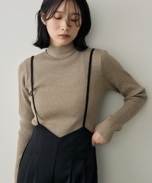 【S,M,Lサイズ展開】ハイネックリブニット