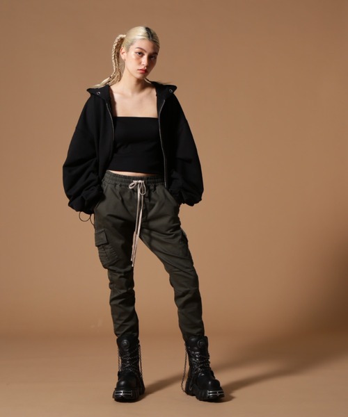 DANKE SCHON(ダンケシェーン)の「【WEB&DEPOT限定】DankeSchon/ダンケシェーン/STRETCH TWILL ZIP CARGO(カーゴパンツ・レディース・ブラック/カーキ・XL/S/M/L)」の22枚目の写真