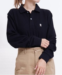 GIORDANO | [ GIORDANO ] スモールライオン刺繍ドライストレッチ長袖ポロシャツ(ポロシャツ)