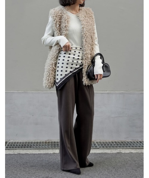 セール】プードルフェイクファーミドルベスト（ダウンベスト）｜Re