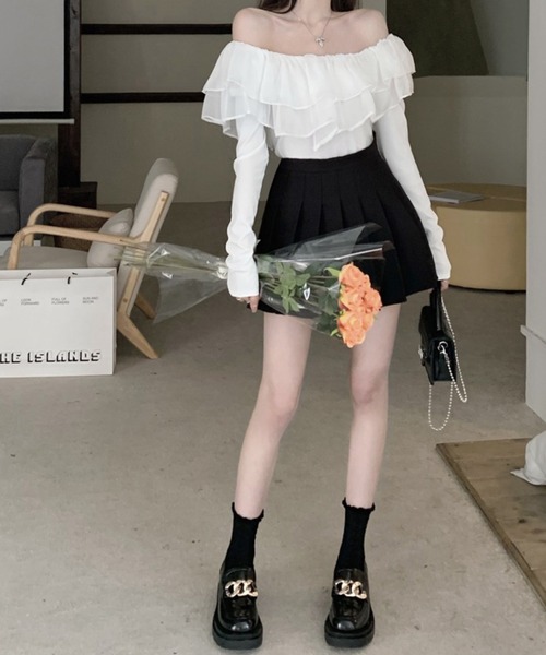 Jasmine Grandiflorum(ジャスミングランディフローラム)の「【Jasmine】フリルカットソー長袖トップス(シャツ/ブラウス・レディース・ホワイト・SMALL/MEDIUM)」の8枚目の写真