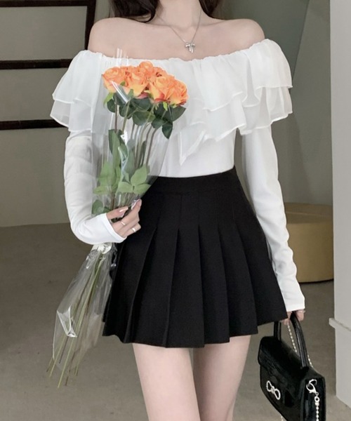 Jasmine Grandiflorum(ジャスミングランディフローラム)の「【Jasmine】フリルカットソー長袖トップス(シャツ/ブラウス・レディース・ホワイト・SMALL/MEDIUM)」の6枚目の写真
