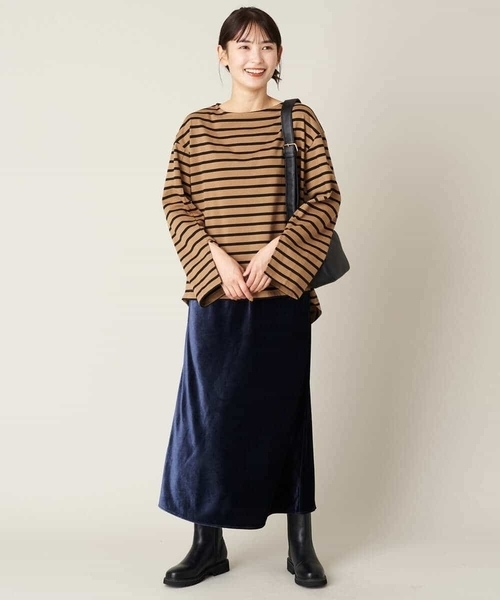 a.v.v(アーヴェヴェ)の「ベロアセミフレアスカート(スカート・レディース・ライトグレー/ネイビー/カーキ・40/36/38/34/42)」の19枚目の写真