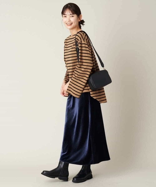 a.v.v(アーヴェヴェ)の「ベロアセミフレアスカート(スカート・レディース・ライトグレー/ネイビー/カーキ・40/36/38/34/42)」の20枚目の写真