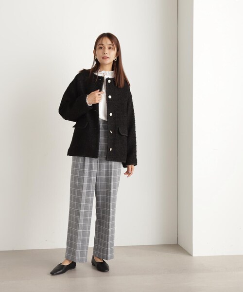 N.（N. Natural Beauty Basic）（エヌエヌナチュラルビューティーベーシック）の「【S Size Line】◆チェックハイウエストスラックスワイドパンツ（スラックス・レディース・グレー系その他/ベージュ系その他・MEDIUM/SMALL）」の8枚目の写真