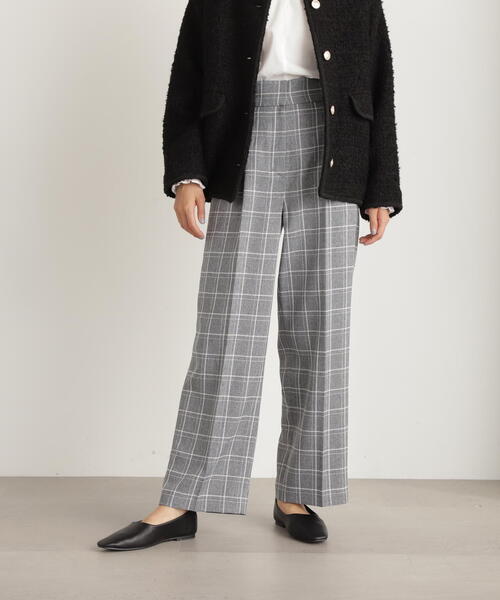 N.（N. Natural Beauty Basic）（エヌエヌナチュラルビューティーベーシック）の「【S Size Line】◆チェックハイウエストスラックスワイドパンツ（スラックス・レディース・グレー系その他/ベージュ系その他・MEDIUM/SMALL）」の10枚目の写真