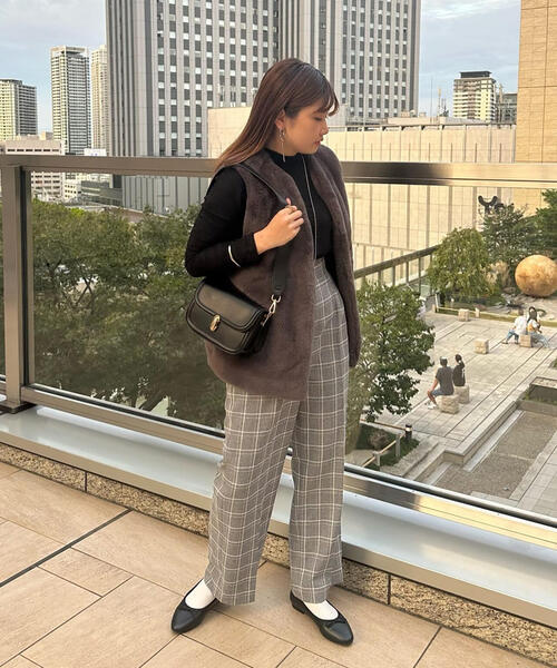 N.（N. Natural Beauty Basic）（エヌエヌナチュラルビューティーベーシック）の「【S Size Line】◆チェックハイウエストスラックスワイドパンツ（スラックス・レディース・グレー系その他/ベージュ系その他・MEDIUM/SMALL）」の18枚目の写真