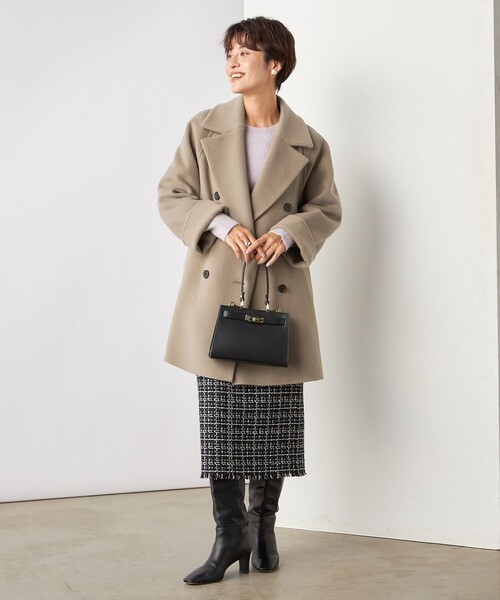 ノーリーズソフィ シャルムビーバーピーコート 38 NOLLEY'S Sophi