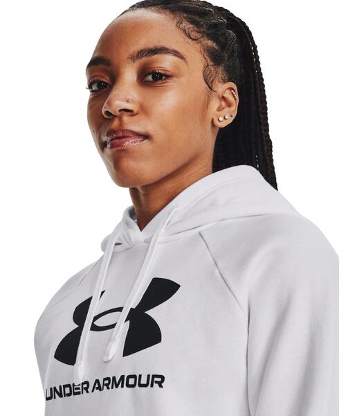 UNDER ARMOUR(アンダーアーマー)の「UAライバルフリース ビッグロゴ フーディー(トレーニング/レディース)(スウェット・レディース・ホワイト・S/L/XL/M)」の4枚目の写真