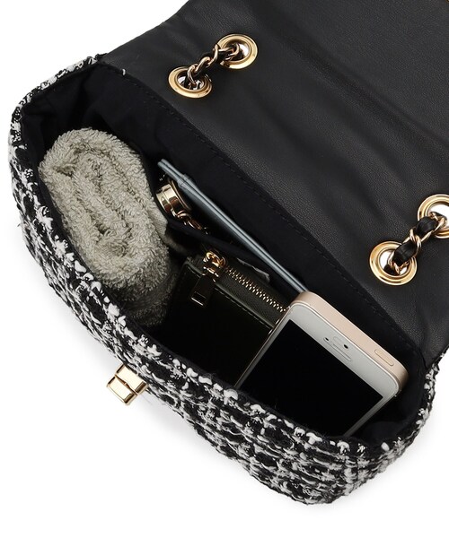 OPAQUE.CLIP（オペークドットクリップ）の「◆【2WAY】キルティングチェーンショルダー（ショルダーバッグ・レディース・ブラック系1/ブラック/ライトベージュ・00）」の6枚目の写真