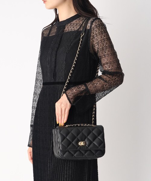 OPAQUE.CLIP（オペークドットクリップ）の「◆【2WAY】キルティングチェーンショルダー（ショルダーバッグ・レディース・ブラック系1/ブラック/ライトベージュ・00）」の8枚目の写真