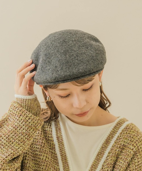 SMELLY（スメリー）の「ベーシックウールハンチング（ハンチング/ベレー帽・レディース・ブラック/チャコールグレー・-）」の3枚目の写真
