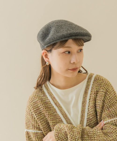 SMELLY（スメリー）の「ベーシックウールハンチング（ハンチング/ベレー帽・レディース・ブラック/チャコールグレー・-）」の5枚目の写真